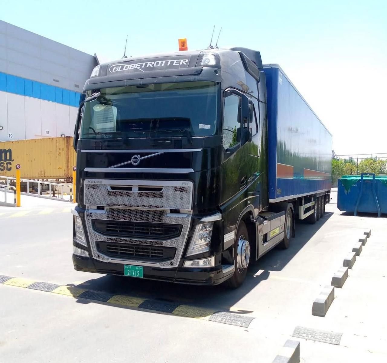 Volvo FH heavy truck at logistics dock